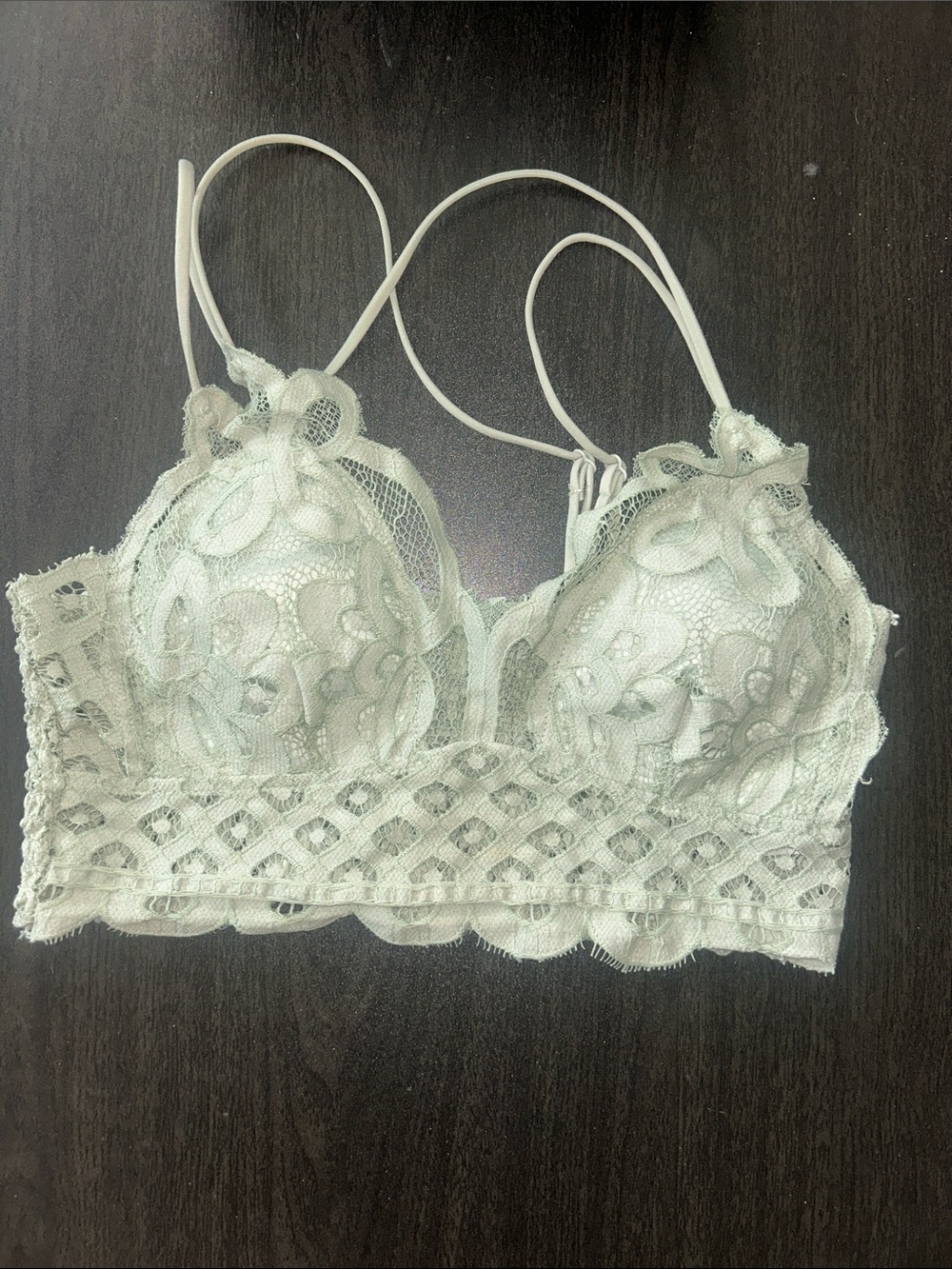 Zenana Outfitters Lace Bralette in Light Sage Green